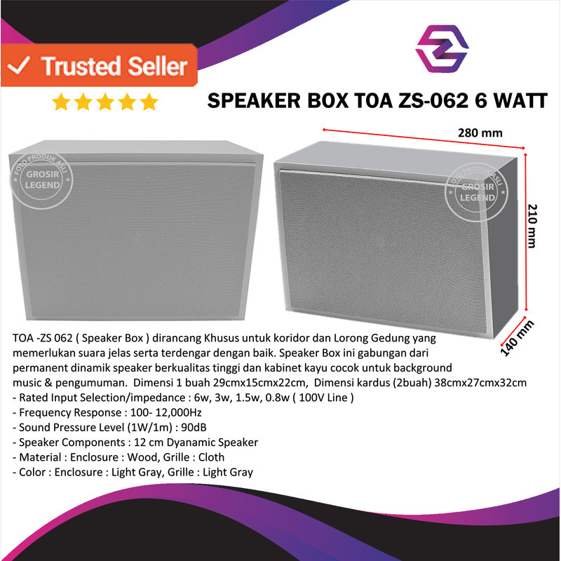 Speaker Spiker SPEAKER BOX TOA ZS-062 6 WATT