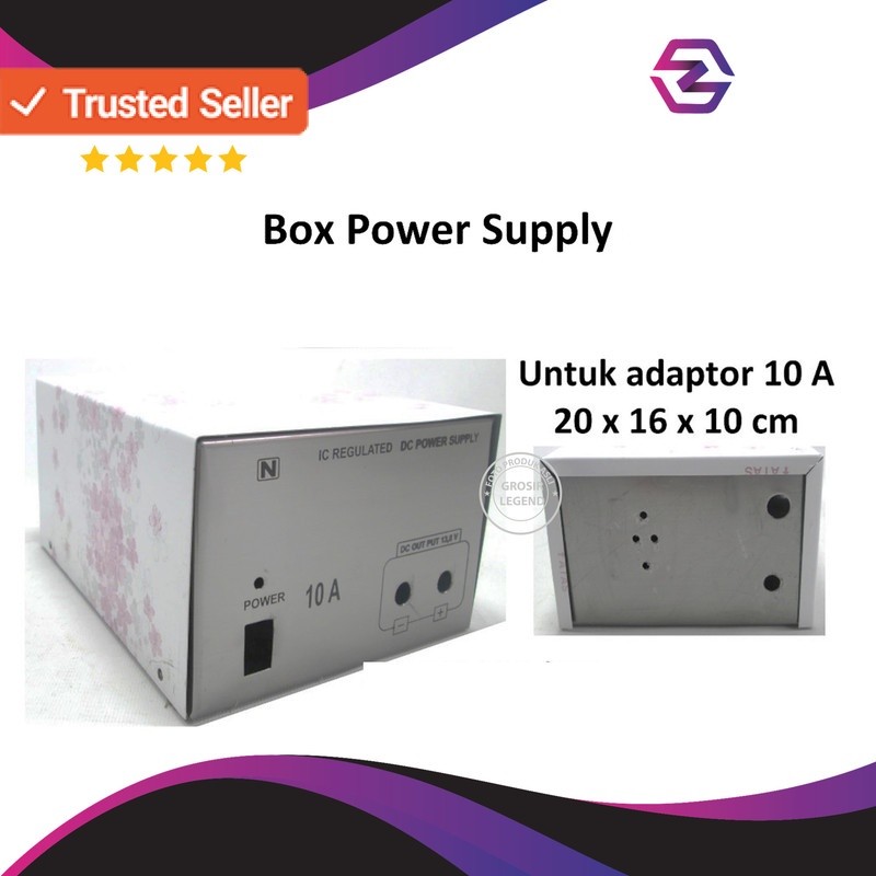 Box adaptor power supply 10A kosongan besi kecil
