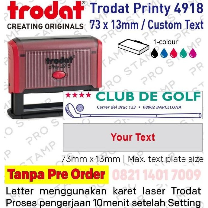 

Stempel Otomatis Trodat Printy 4918 / Custom Design Tersedia