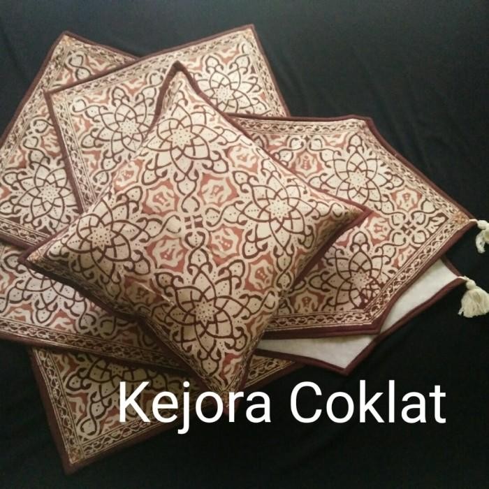 Sarung Bantal Kursi Sofa Set Batik Risang Coklat