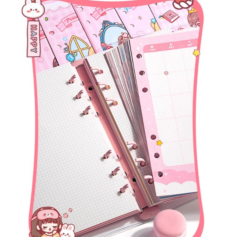 

fgs-3 Zumoo Princess Art Binder SET PVC A6 Full Color Paper Planner / Binder SET PVC A6 dengan Loose Leaf Planner Warna GRID Murah