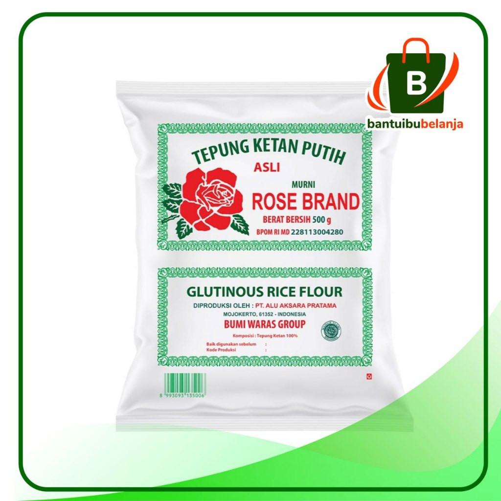 

TEPUNG KETAN PUTIH ROSE BRAND 500 gram