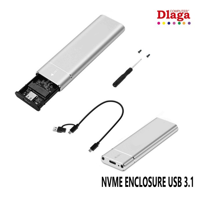 Casing Ssd Enclosure M2 Nvme Usb 3.1 Type C High Speed Enclosure