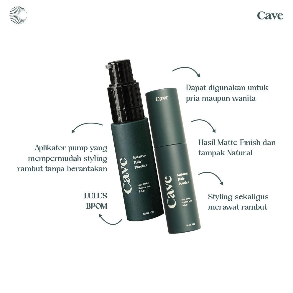 hj-54 Cave Natural Hair Powder 10 gr - Membuat Rambut Lebih Bervolume & Tebal Anti Lepek Original