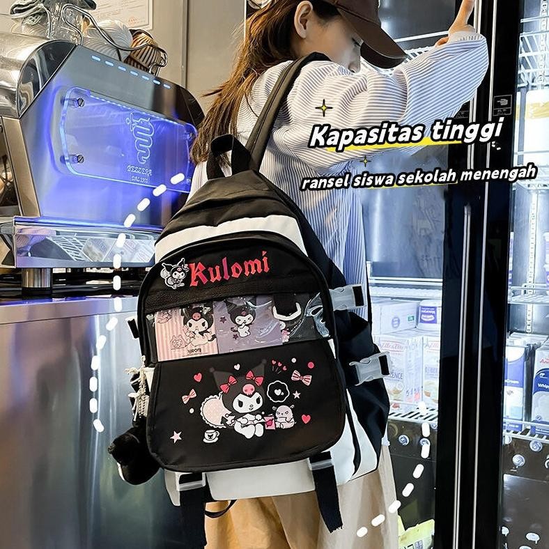 Trt Tas Sekolah Cinnamoroll Besar[Widget Gratis]Tas ransel anak /tas cinnamoroll/Tas ransel perempua