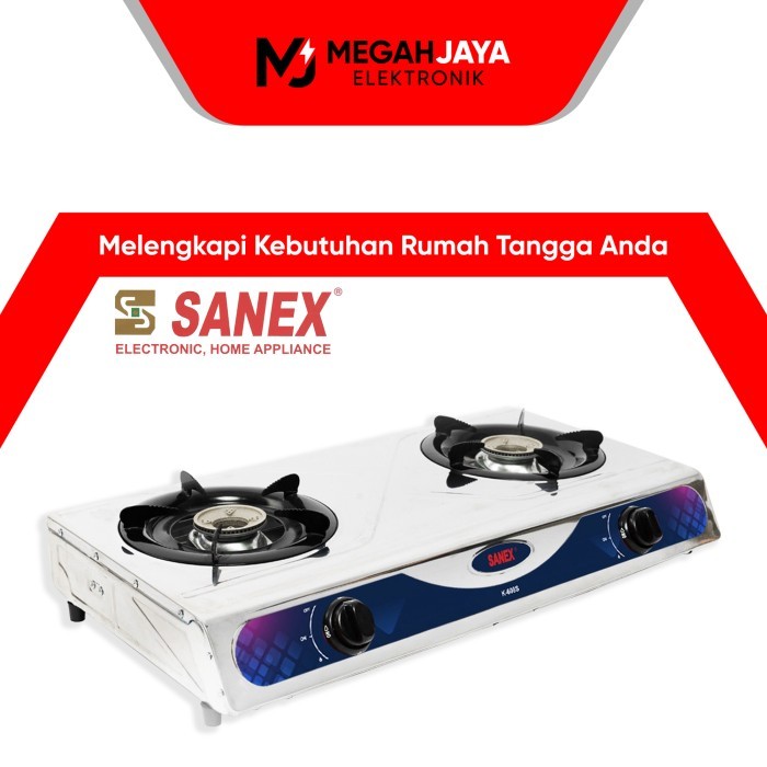 TERBARU SANEX KOMPOR STAINLESS STEEL K608S / K-608 S / K 608 S (2 TUNGKU)