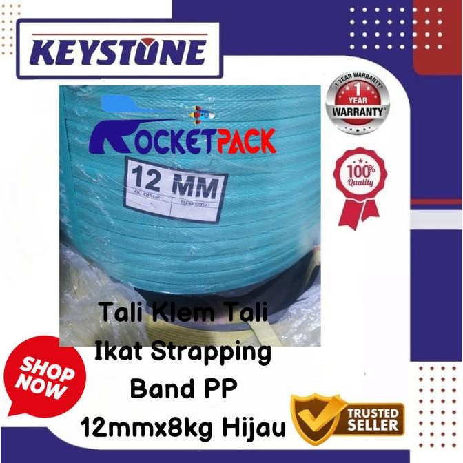 Tali Klem Tali Ikat Strapping Band PP 12mmx8kg Hijau