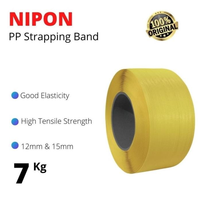 STRAPPING BAND NIPON 12MM 15MM TALI KLEM TALI PACKING WARNA KUNING 7KG
