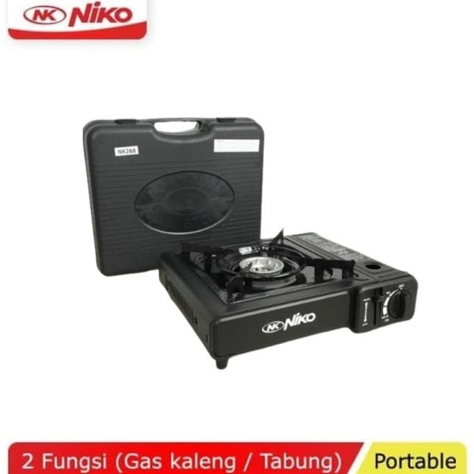 KOMPOR GAS PORTABLE NIKO 2IN1 BISA GAS KALENG BISA GAS 3KG/KOMPOR CAMP