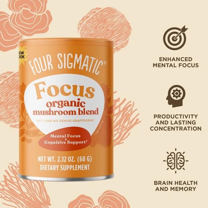 

Four Sigmatic Focus Blend 8 Superfoods Adaptogen Lions Mane Cordyseps __Nasara