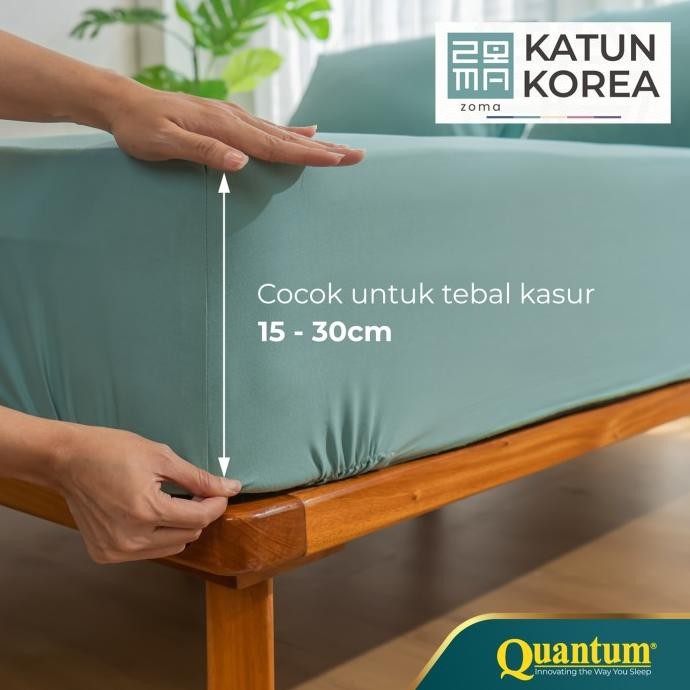 Sprei Katun Korea Zoma by Quantum - Sprei Set Polos Kasur
