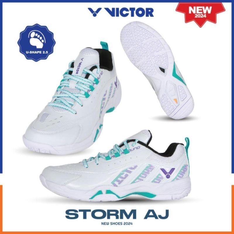 Sepatu Badminton VICTOR STORM Putih New Colour