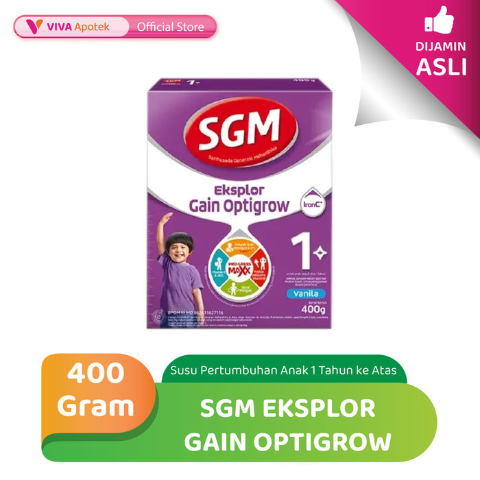 SGM Eksplor Gain Optigrow Susu Formula Anak 1 Tahun ke Atas (400 Gram)