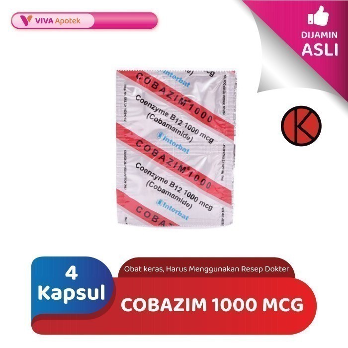 Cobazim 1000 mcg / Coenzyme B12 / Anemia (4 Kapsul)