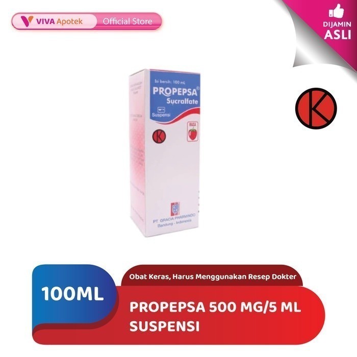 Propepsa 500 mg/5 ml Suspensi / Sucralfate / Asam Lambung (100 ml)