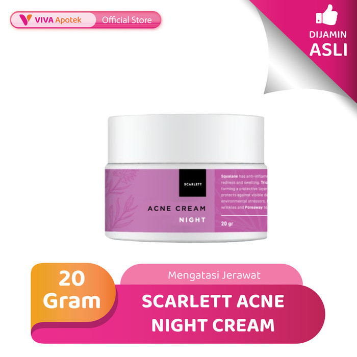 Scarlett Acne Night Cream untuk Mengatasi Jerawat (20 Gram)