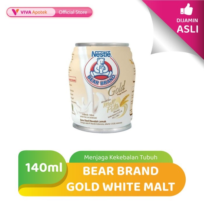 

Bear Brand Gold White Malt Minuman Siap Minum (140 ml)