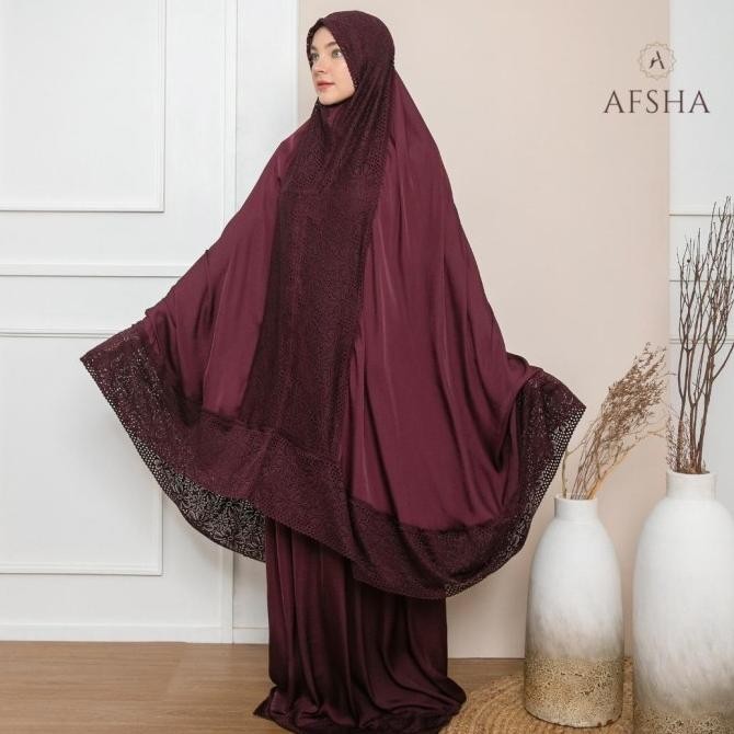 Mukena renda zara silk premium pouch dan sajadah afsha hampers