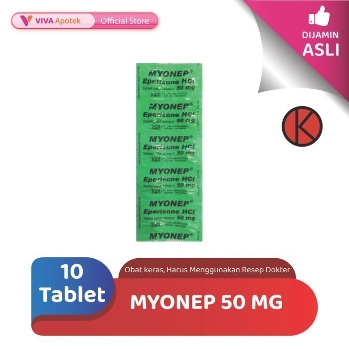 Myonep 50 mg / Eperisone / Relaksan Otot / Kaku Otot (10 Tablet)