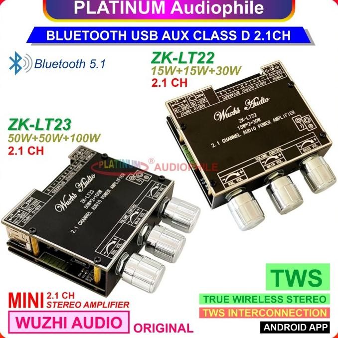 PROMO Bluetooth 5.1 Amplifier Class D 2.1 CH Class D Amplifier ZK-LT23