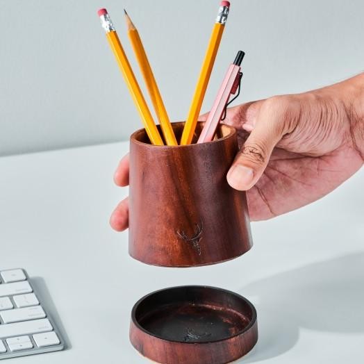 

Skandif Walnut Holder / Stationery Organizer / Coaster Kayu Jati