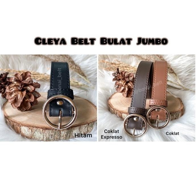 Terlaris Cleya Belt Bulat Jumbo (Big Size) / Gesper Wanita / Ikat Pinggang Wanita / Women Belt / Ges
