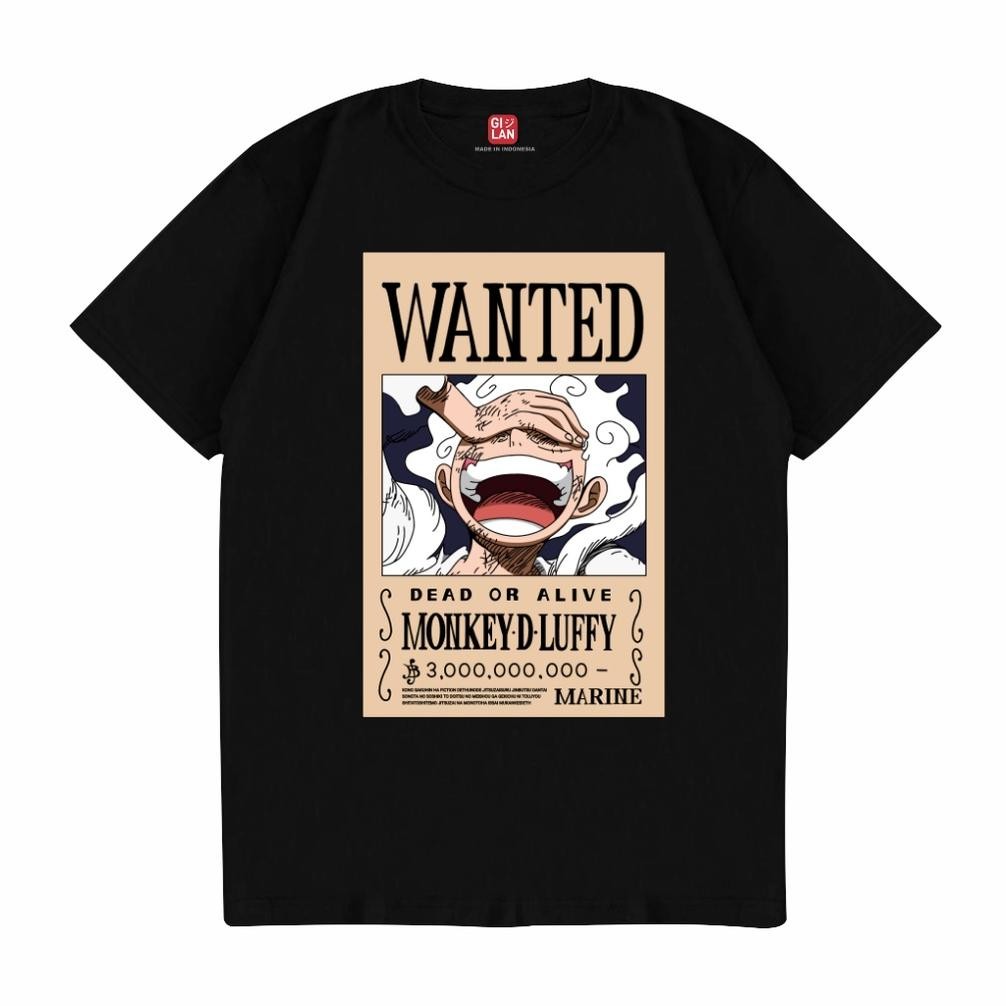Promo Kaos Baju Poster Wanted Monkey D Luffy Tamagon Park