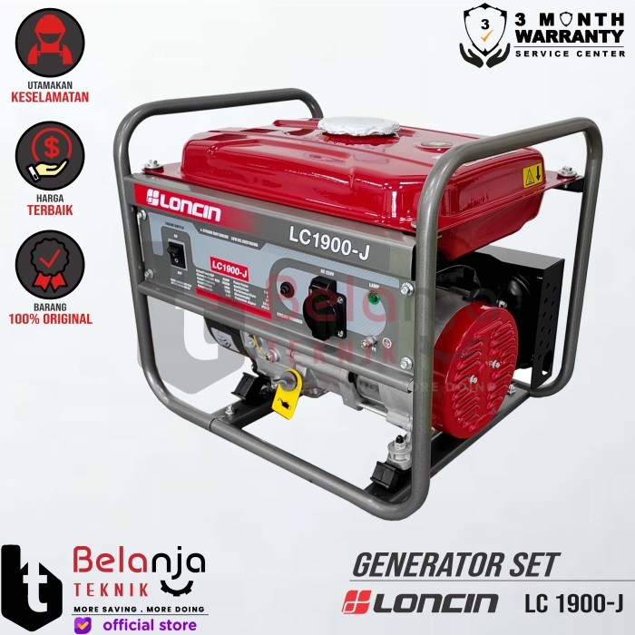 Ready Genset Bensin - Loncin LC 1900 J - 1000 Watt - Generator Set