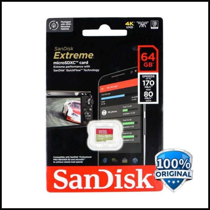 Micro Sd 64Gb 170Mb/S Sandisk Ultra Memory Hp Samsung 64 Gb Memori Card