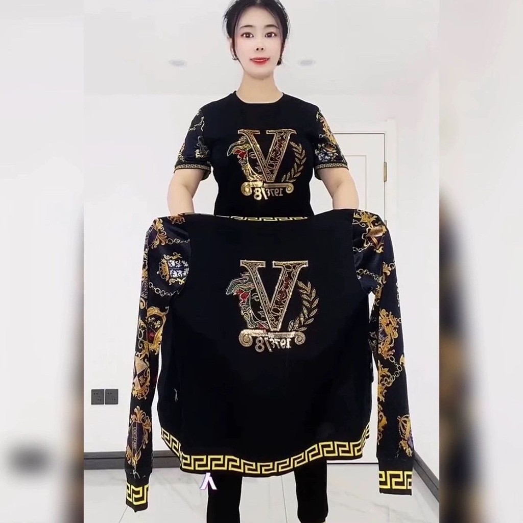 Setelan Pakaian Pria Korea, Celana Mantel Slim-Fit Trendi Mode BaruTBaju Kaos