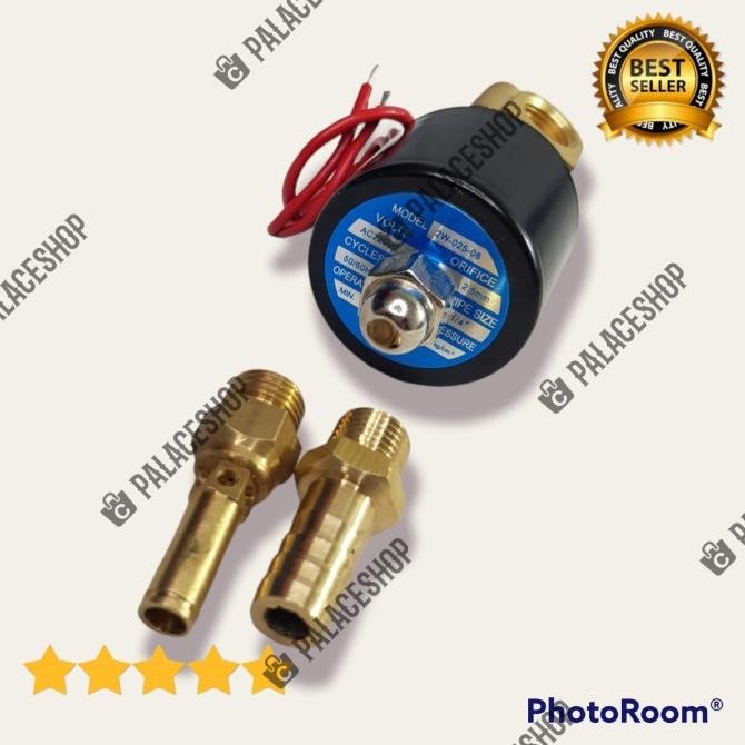Selenoid Valve 1/4 Konversi Gas Dryer Laundry Komplit Nepel + Spuyer