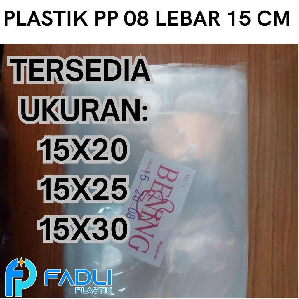 Kantong Plastik PP 08 ukuran 15x20 15x25 15x30