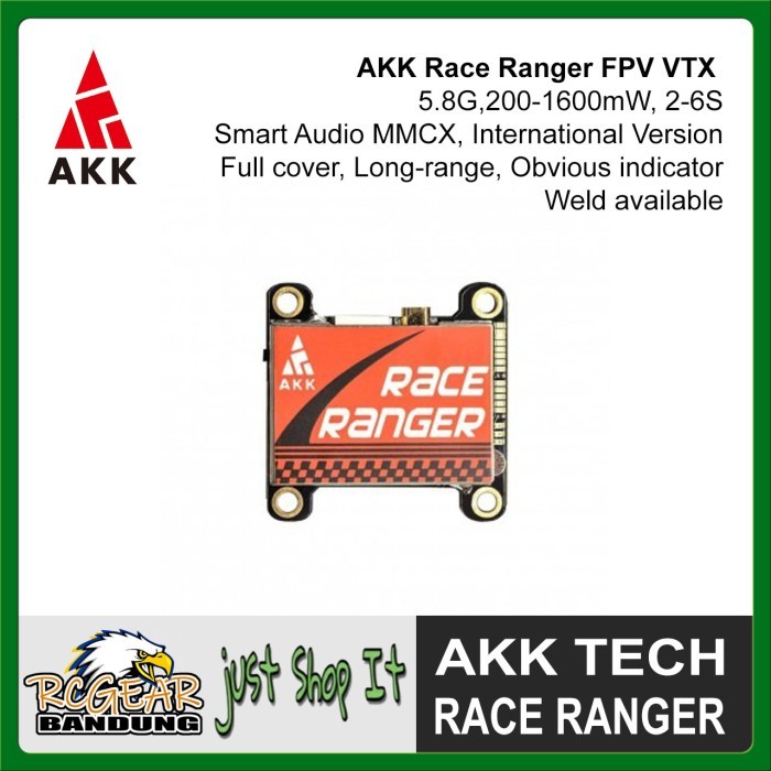 Akk Race Ranger Vtx Analog 5.8G 1600Mw 30X30Mm Video Transmitter