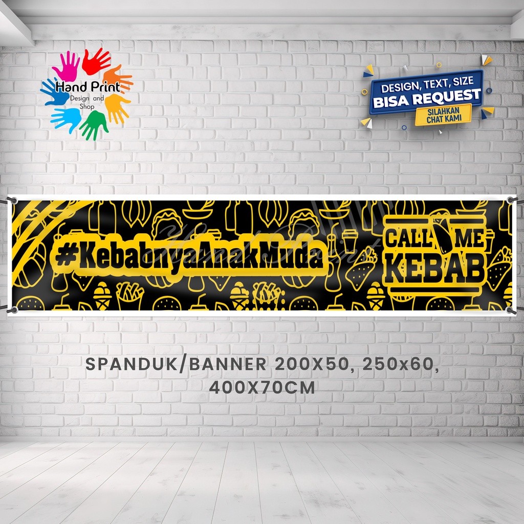Spanduk Banner MMT Makanan Kebab Martabak Manis Martabak Telor Baklor Mie Ayam Bakso Rusuk