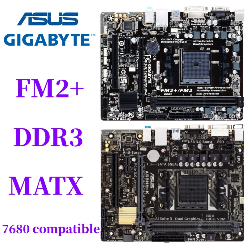 ASUS/GIGABYTE Digunakan A68HM-K F2A68HM-S1 F2A68HM-DS2 A68 Motherboard Semua Solid State FM2 FM2+ 74