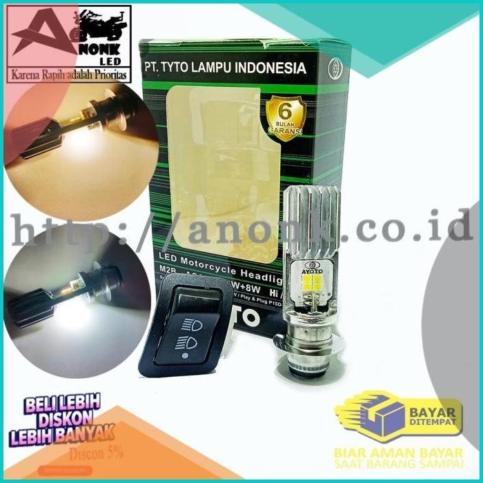 Lampu Depan Led Motor Beat 2warna KUNING-PUTIH AYOTO (FREE SAKLAR DIM)
