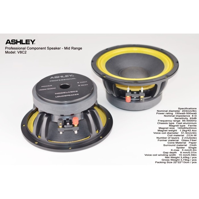 Speaker ashley 8 inch . Speaker ashley v 8c2
