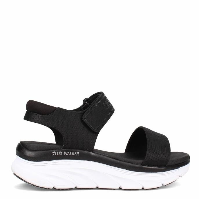 Skechers Sendal Wanita Relaxed Fit D'Lux Walker - New Block Black TRS