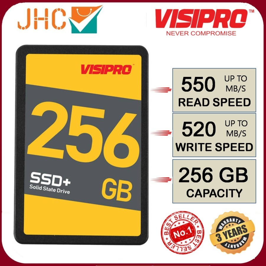 SSD VISIPRO 256GB 2.5" SATA 3 ORIGINAL 6Gb/s For PC / Laptop