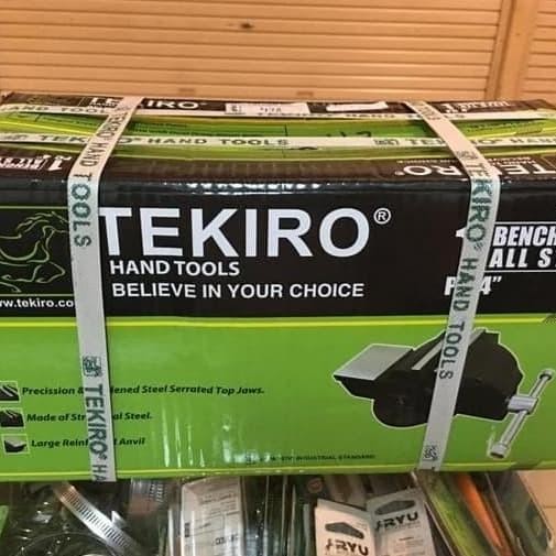 TEKIRO bench vice 4" inch / ragum catok penjepit besi
