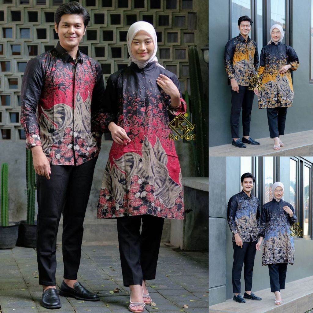 Sarimbit Motif Terbaru 2024 Baju Batik Capel Sekeluarga Couplean Pasangan Lamaran Hantaran Pernikaha