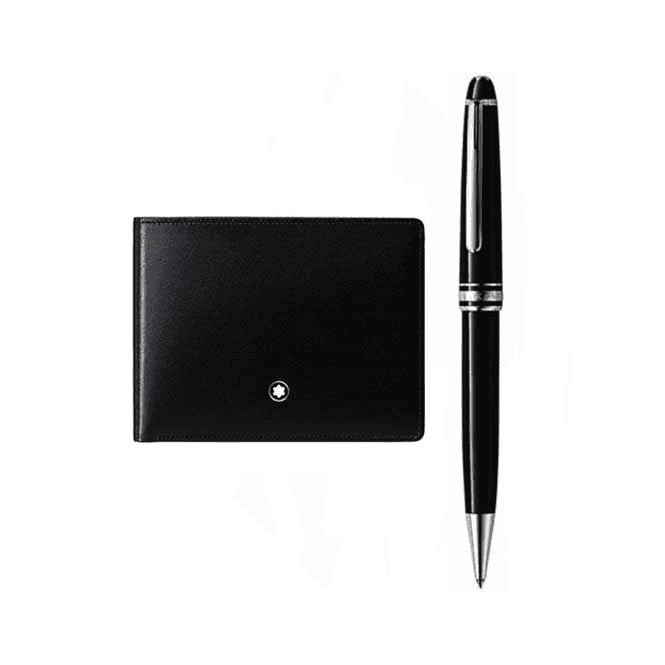 

Promo!!! Montblanc Gift Set with Miesterstuck Ballpoint Platinum and wallet 6cc