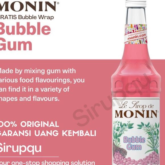 

Monin Bubble Gum Syrup 70 Cl 700 Ml / Sirup / Cafe / Kedai / Kopi