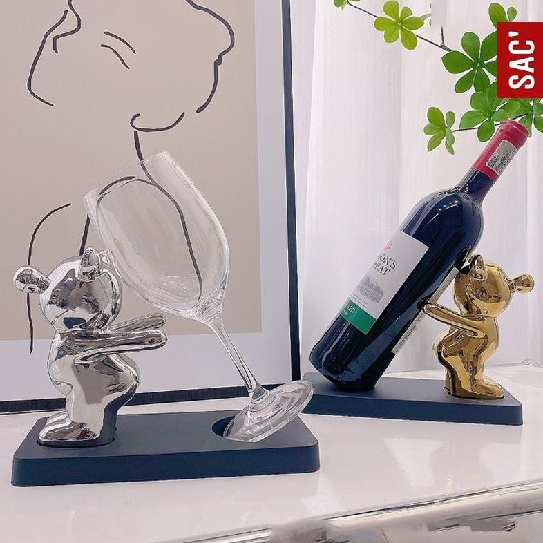 CR - GEVANO Rak Botol Anggur Minuman Bottle Rack Wine Holder Dekorasi Meja Bar Koleksi Souvenir Gift
