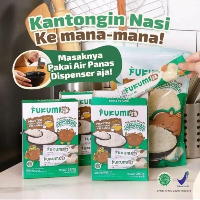 

Beras Porang Fukumi Sachet 280Gr Box Isi 7 Sachet Konyaku