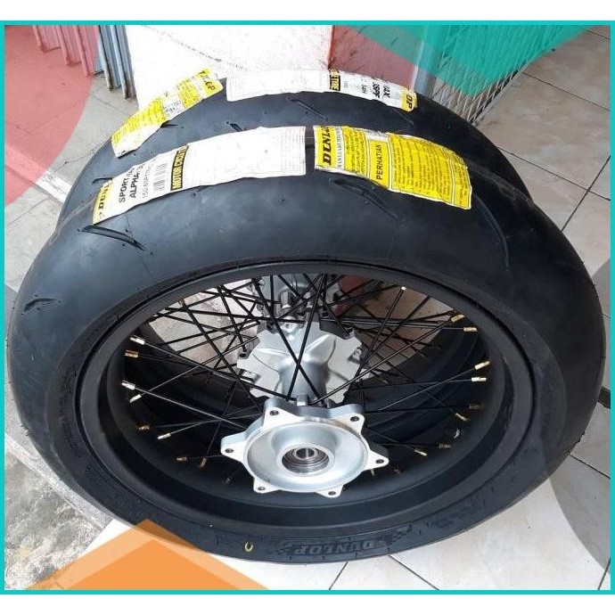 Wheelset Supermoto CRF 150 L - Ban Set Dunlop 17 110 & 150 Honda CRF15