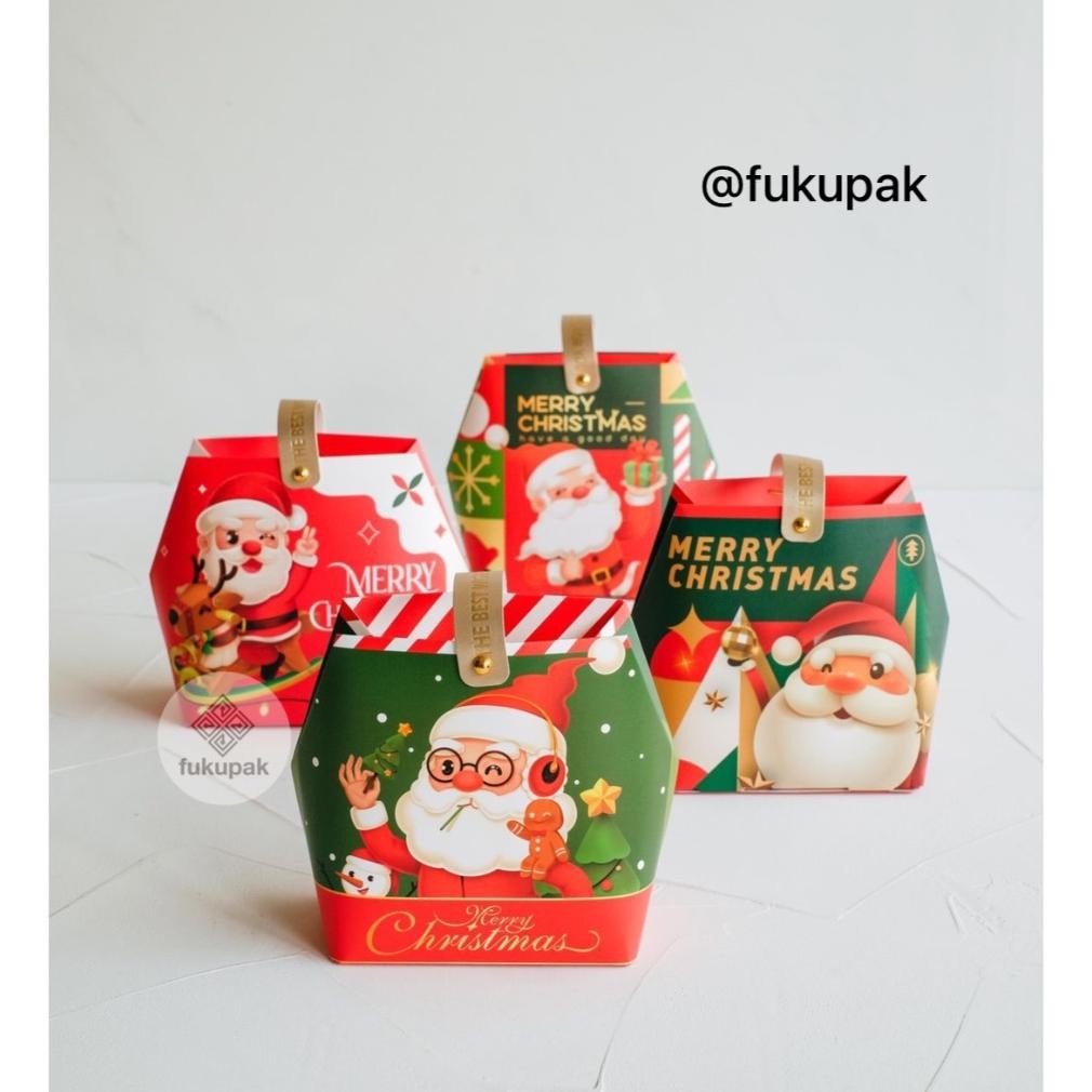 

ORIGINAL Small Christmas Box (12pcs), Kotak Natal Kecil Goodie Bag Permen Kue Roti Snack rf-45