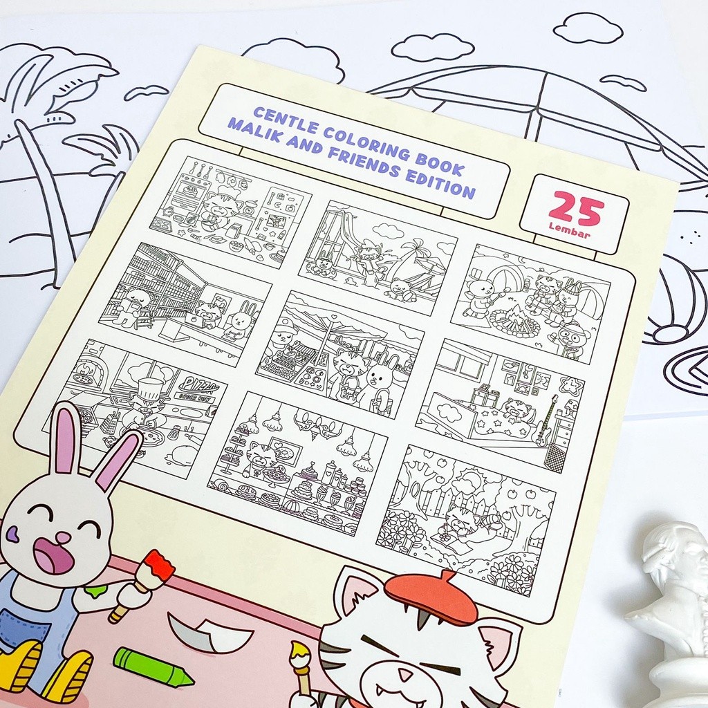 

Buku Mewarnai Anak Merek CENTLE A4 DIY Children Coloring Book Malik Gambar Kucing Souvenir Hadiah