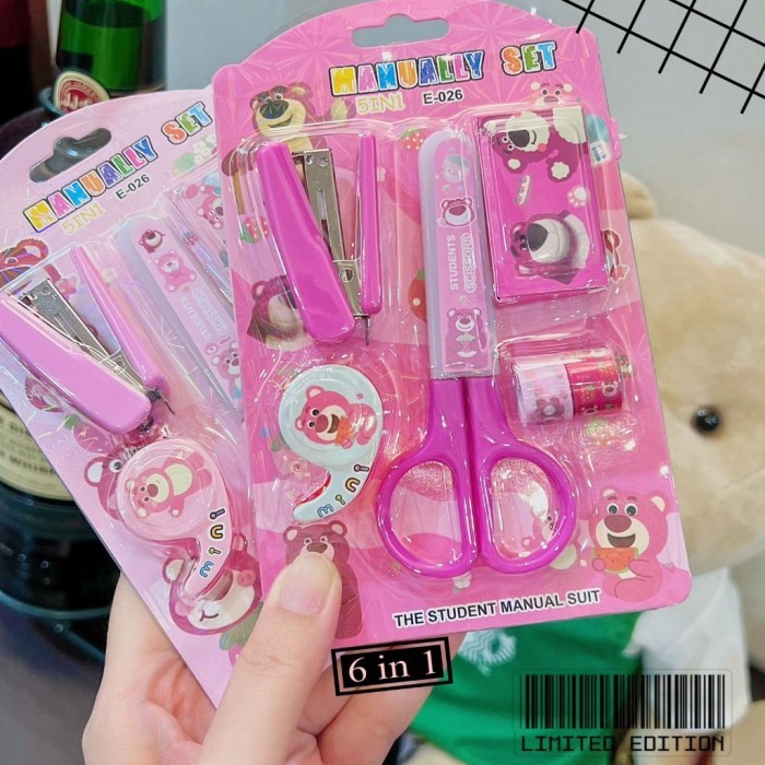 

Vee Set Alat Tulis Perlengkapan Sekolah Belajar Anak Karakter Lucu Isi 6Pc