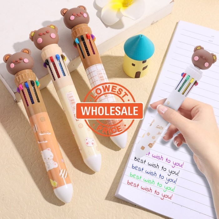 

Vee [Harga Grosir]10 Pen Penekan Warna Perlengkapan Kantor Sekolah Alat